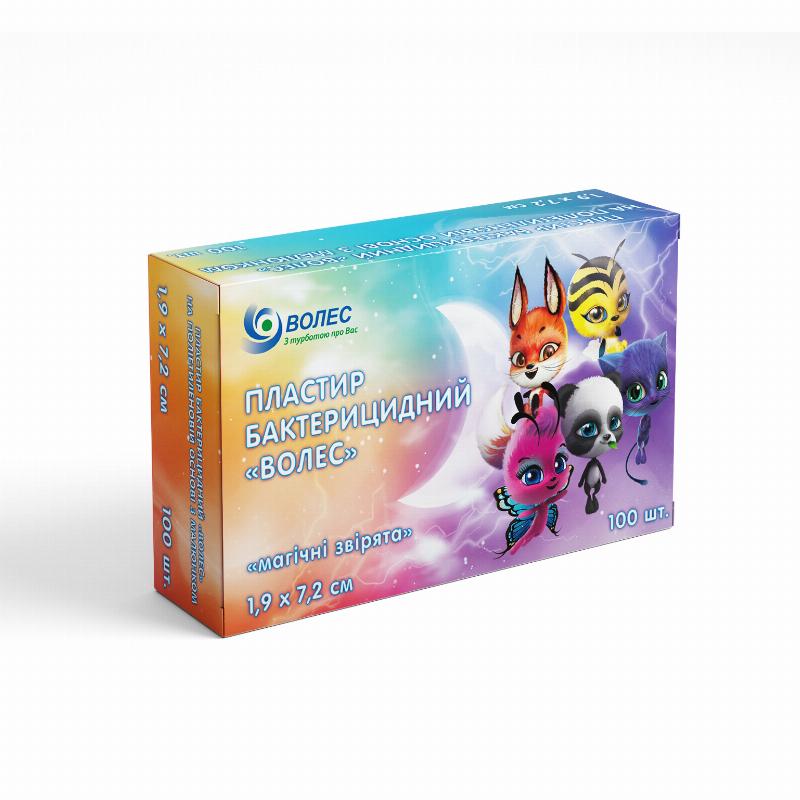 Пластир бактерицидний "ВОЛЕС" 1,9х7,2 на поліетиленовій основі з малюнком №100